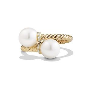 Solari Bypass Ring with Diamonds in 18K Gold